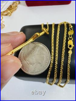 Genuine Pure 22K 22C 916 Fine Real Gold 20 long Cross Set Necklace 8.3g 2.2mm