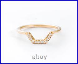 Geometric Pavé Set White Round Moissanite In Pure 10K Yellow Gold Fashion Ring