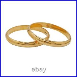 Gold Bangle Real 22K Gold Bangle Set Of 2 Solid Yellow Gold Jewelry