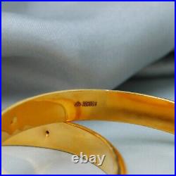 Gold Bangle Real 22K Gold Bangle Set Of 2 Solid Yellow Gold Jewelry