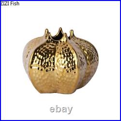 Gold Plated Ceramic Vase Perfect for Flowers