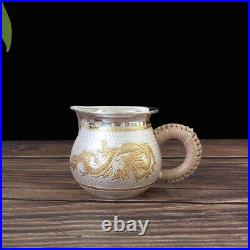 Gold Plated Dragon Tea Set Pure Silver 999 Kettle Kung Fu Tea Making Kettle Cups