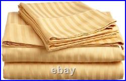 Gold Stripe Bed Sheet Set All Extra Deep Pkt & Sizes 1000 TC Pure Egypt Cotton