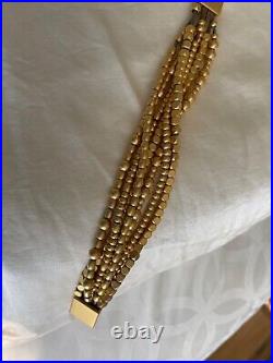 Gold and leather necklace and bracelet with magnetic clasp - perfect for travel