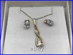 Gorgeous 9k Yellow Gold Necklace & Earrings Women's Jewelry 16 PERFECT GIFT