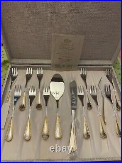 Gottinghen Italy 14 pc 18/10 Stainless/24K Gold plated Cake Set in Box Perfect