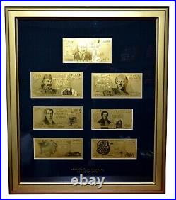 Greece 2002 The last Drachmas Banknotes in 999 pure gold foil Complete Set