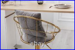 Grey bar chair pure gold plated height Suitable for dinning room bar set of 2