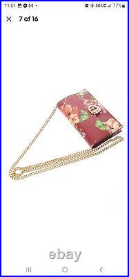Gucci Bloom Red Floral Clutch With Chain And Scarf Set, Perfect For Valentine's