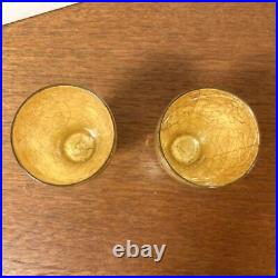 Guinomi Sake Cup Pure Gold Leafsake Glass Set, Cup, Set Of 2, Traditional Crafts