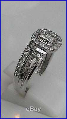 H Samuel 9 CT White Gold 0.66 Ct Diamond Ring Perfect Fit Bridal Set P. 5. 6.1g