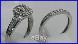 H Samuel 9 CT White Gold 0.66 Ct Diamond Ring Perfect Fit Bridal Set P. 5. 6.1g