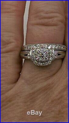 H Samuel 9 CT White Gold 0.66 Ct Diamond Ring Perfect Fit Bridal Set P. 5. 6.1g