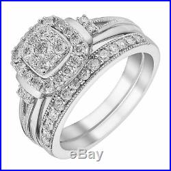 H Samuel 9 CT White Gold 0.66 Ct Diamond Ring Perfect Fit Bridal Set Q. 6.1g