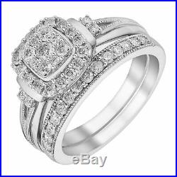 H Samuel 9 CT White Gold 1.25 Ct Diamond Ring Perfect Fit Bridal Set K. 5. 6.1g