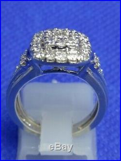 H Samuel 9 CT White Gold 1.25 Ct Diamond Ring Perfect Fit Bridal Set K. 5. 6.1g