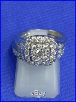 H Samuel 9 CT White Gold 1.25 Ct Diamond Ring Perfect Fit Bridal Set K. 5. 6.1g