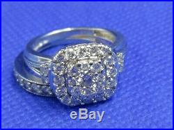 H Samuel 9 CT White Gold 1.25 Ct Diamond Ring Perfect Fit Bridal Set K. 5. 6.1g