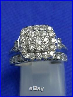 H Samuel 9 CT White Gold 1.25 Ct Diamond Ring Perfect Fit Bridal Set K. 5. 6.1g