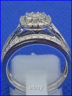 H Samuel 9 Carat White Gold 0.66 Ct Diamond Ring Perfect Fit Bridal Set O 5.5g