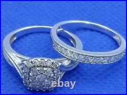 H Samuel 9 Carat White Gold 0.66 Ct Diamond Ring Perfect Fit Bridal Set O 5.5g