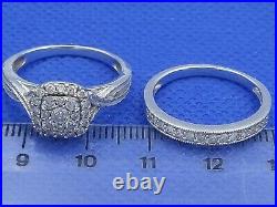 H Samuel 9 Carat White Gold 0.66 Ct Diamond Ring Perfect Fit Bridal Set O 5.5g