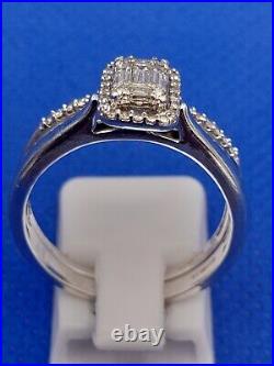 H Samuel 9 Ct White Gold 0.33 Carat Diamond Perfect Fit Bridal Set Sz S 4.6g