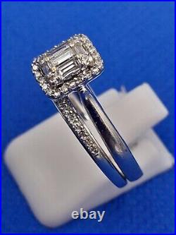 H Samuel 9 Ct White Gold 0.33 Carat Diamond Perfect Fit Bridal Set Sz S 4.6g