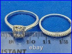 H Samuel 9 Ct White Gold 0.33 Carat Diamond Perfect Fit Bridal Set Sz S 4.6g