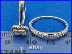 H Samuel 9 Ct White Gold 0.33 Carat Diamond Perfect Fit Bridal Set Sz S 4.6g