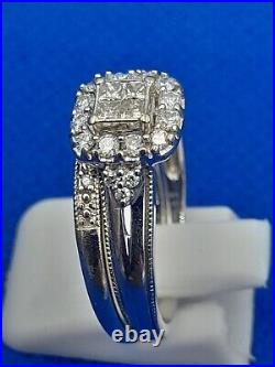 H Samuel 9 Ct White Gold 0.50 Ct Diamond Ring Perfect Fit Bridal Set Sz R 5.1g