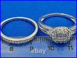 H Samuel 9 Ct White Gold 0.50 Ct Diamond Ring Perfect Fit Bridal Set Sz R 5.1g