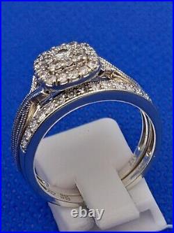 H Samuel 9 Ct White Gold 0.66 Carat Diamond Perfect Fit Bridal Set Sz S 5.6g