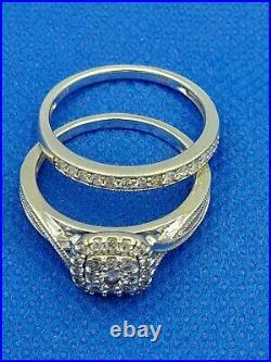 H Samuel 9 Ct White Gold 0.66 Carat Diamond Perfect Fit Bridal Set Sz S 5.6g