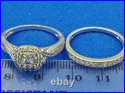 H Samuel 9 Ct White Gold 0.66 Carat Diamond Perfect Fit Bridal Set Sz S 5.6g