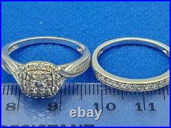 H Samuel 9 Ct White Gold 0.66 Carat Diamond Perfect Fit Bridal Set Sz S 5.6g