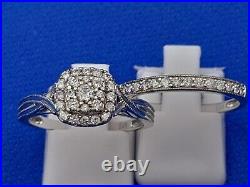 H Samuel 9 Ct White Gold 0.66 Carat Diamond Perfect Fit Bridal Set Sz S 5.6g