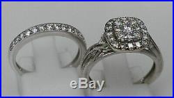 H Samuel 9 carat White Gold 0.66 Ct Diamond Ring Perfect Fit Bridal Set K 5.1g