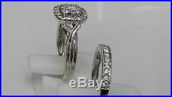 H Samuel 9 carat White Gold 0.66 Ct Diamond Ring Perfect Fit Bridal Set K 5.1g