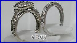 H Samuel 9 carat White Gold 0.66 Ct Diamond Ring Perfect Fit Bridal Set K 5.1g