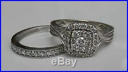 H Samuel 9 carat White Gold 0.66 Ct Diamond Ring Perfect Fit Bridal Set K 5.1g