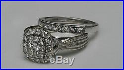 H Samuel 9 carat White Gold 0.66 Ct Diamond Ring Perfect Fit Bridal Set K 5.1g