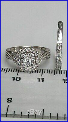 H Samuel 9 carat White Gold 0.66 Ct Diamond Ring Perfect Fit Bridal Set K 5.1g