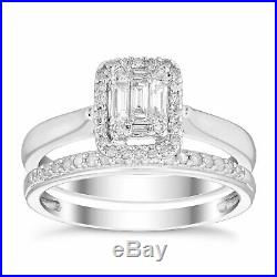 H Samuel 9ct White Gold 0.33 Carat Diamond Ring Perfect Fit Bridal Set K 4.2g