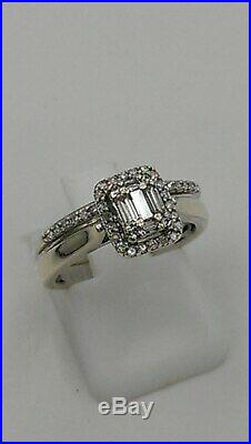 H Samuel 9ct White Gold 0.33 Carat Diamond Ring Perfect Fit Bridal Set K 4.2g