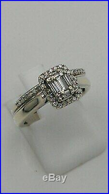 H Samuel 9ct White Gold 0.33 Carat Diamond Ring Perfect Fit Bridal Set K 4.2g