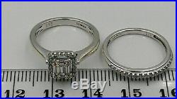 H Samuel 9ct White Gold 0.33 Carat Diamond Ring Perfect Fit Bridal Set K 4.2g