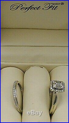 H Samuel 9ct White Gold 0.33 Carat Diamond Ring Perfect Fit Bridal Set K 4.2g