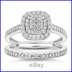 H Samuel 9ct White Gold 0.40 Carat Diamond Ring Perfect Fit Bridal Set Sz K