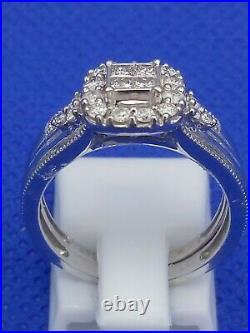 H Samuel 9ct White Gold 0.5 Ct Diamond Ring Perfect Fit Bridal Set Sz M. 5 4.8g